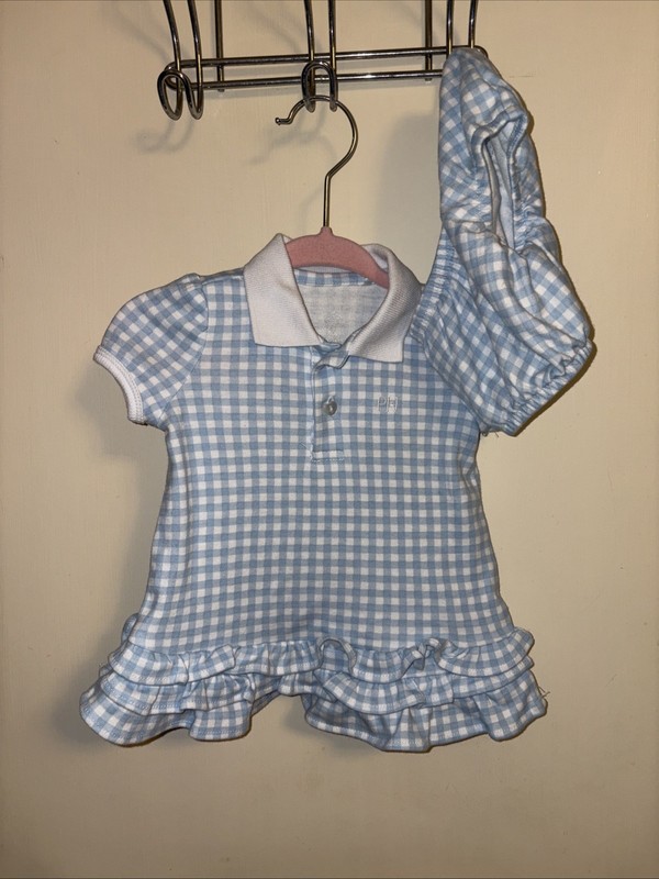 Paris Hilton Blue & White Check Set 0-3 Months 