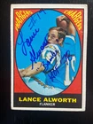 Lance Alworth Autographed 1967 Topps AFL Football Card #123 Chargers HOF