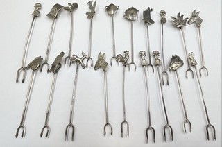 Vintage 93.0 Silver Tested 19 Pieces Cocktail Forks