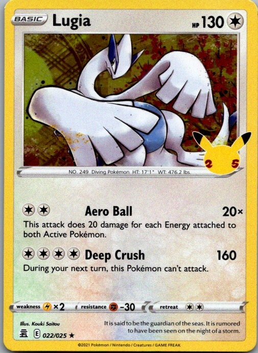 Lugia Holo Rare Celebrations 022/025 NM