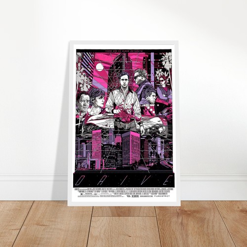 Drive 2011 Framed Poster, Tyler Stout Neo-Noir Art, Synthwave Crime Film - Picture 5 of 42