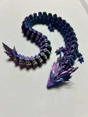Metallic looking 3D Printed Flexi Dragon-16inches (Tri color filament) 