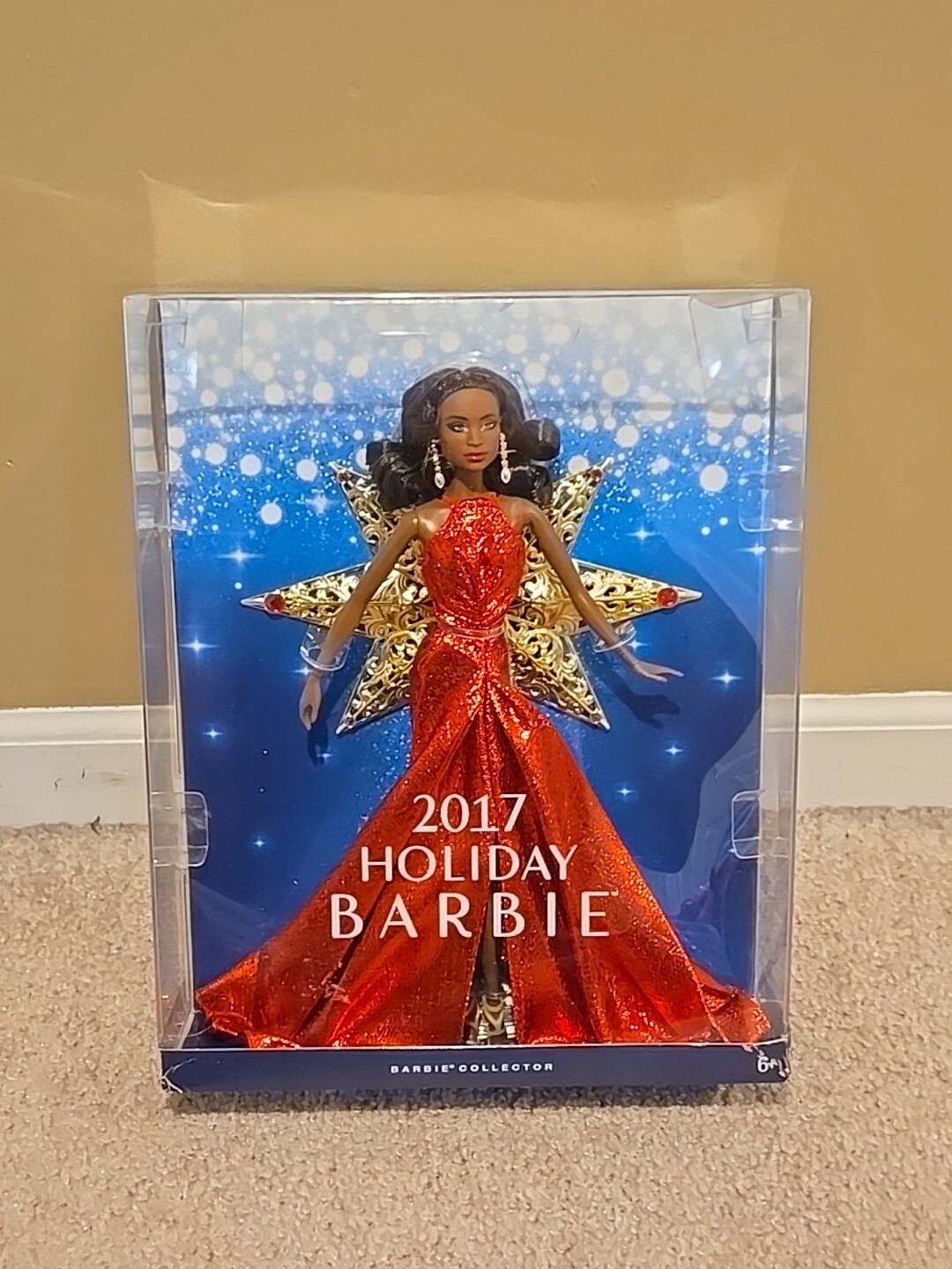 2017 Holiday Barbie Doll Black African American Red Dress * 