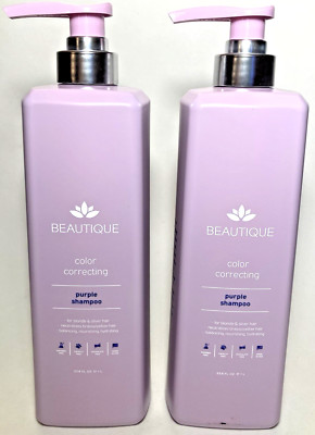 (2 Pack) Beautique - Color Correcting PURPLE SHAMPOO - 33.8 oz - PRIORITY MAIL