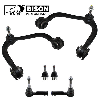 Bison Performance 6pc Front Upper Control Arm Tie Rods Ball Joint Kit For F-150