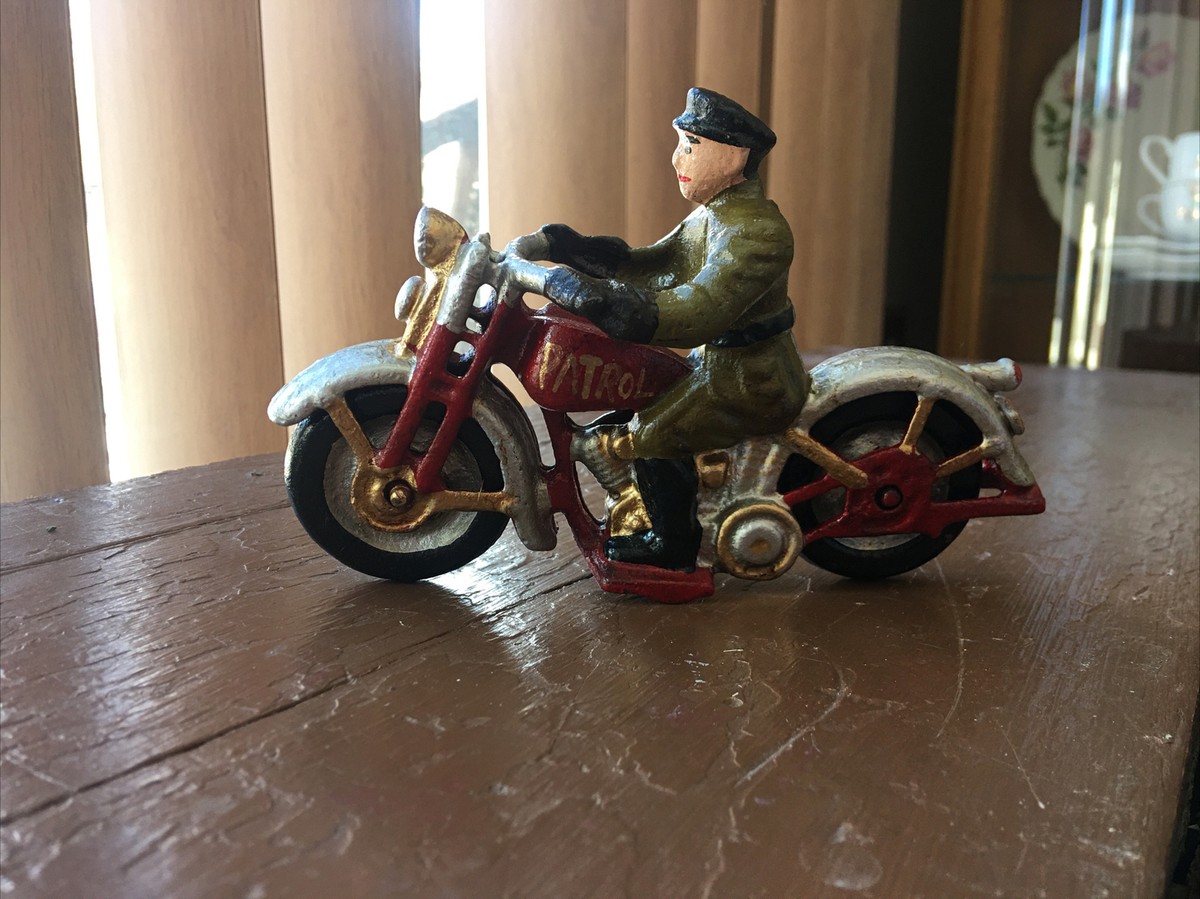 アンティーク雑貨 Vintage Motorcycle Military Toy Vintage Toy Harley-Davidson Motorcycle Cast Iron Xonex Army Patrol