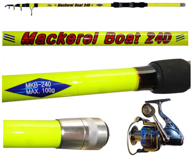 Canna Da Pesca 3m + Mulinello Per Bolentino, Sgombro, Pagello E Palamita Da Barca