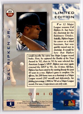 Cal Ripken jr入手困難 150枚限定 MLB150周年記念メダリオン 1994 Upper Deck Denny's Hologram Cal Ripken Jr. #20 Limited