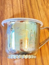 Vtg Silver Plated International Silver Company Baby Training Cup w/ Lid new