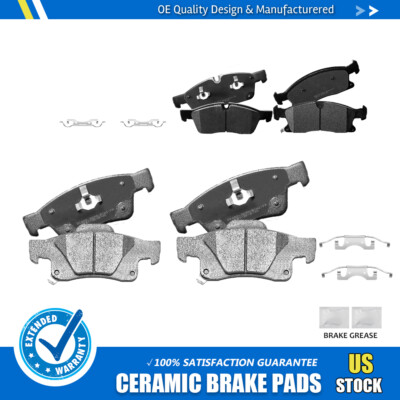 Front Rear Ceramic Brake Pads for 2011 - 2018 Dodge Durango Jeep Grand Cherokee
