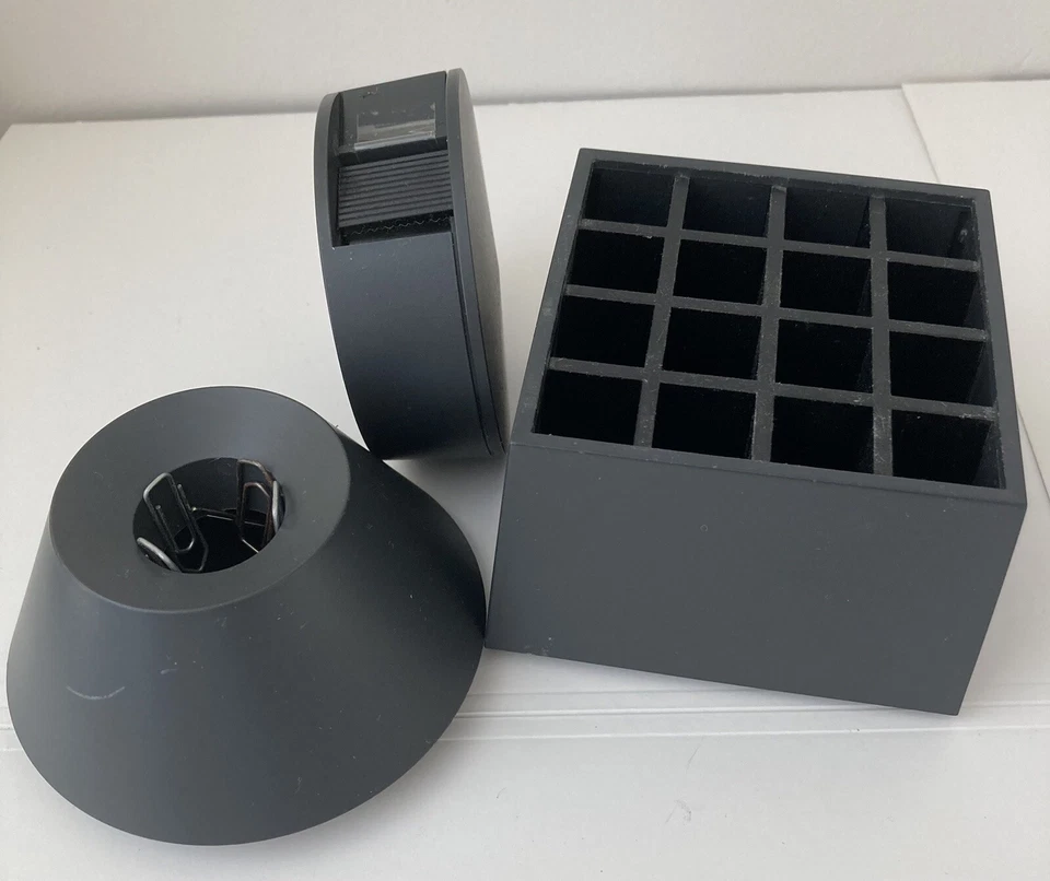 Büro Schreibtisch Set 3 Teile Stifthalter Tesafilmabroller Büroklammerhalter - Bild 3 von 4