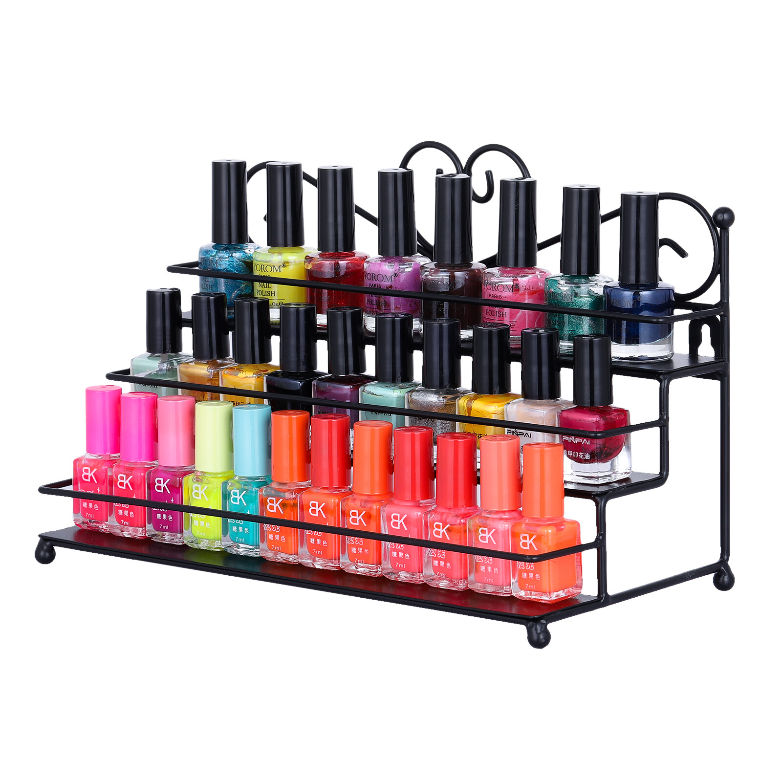 3 Tier Metal Nail Polish Display Rack Organizer Wall Holder Over 60 ...