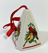 Vintage Potpourri Hanging Ornament Cardinal Birds 3 In Porcelain