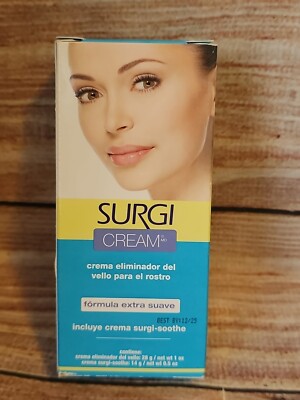 Surgi Cream Set 1oz Facial Hair Removal Cream & 0.5 oz Soothe Cream - Ex: 12/25