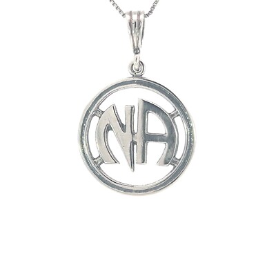 NA Initial Pendant, Narcotics Anonymous, #1159 .925 Silver, Chain Sold Separate