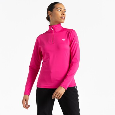 Dare2b Women's Lowline II Half Zip Lightweight Stretch Pure Pink Plus Size