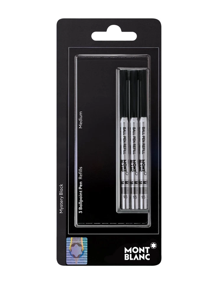 Montblanc 3x Ballpoint Pen Refills Mystery Black M Medium 