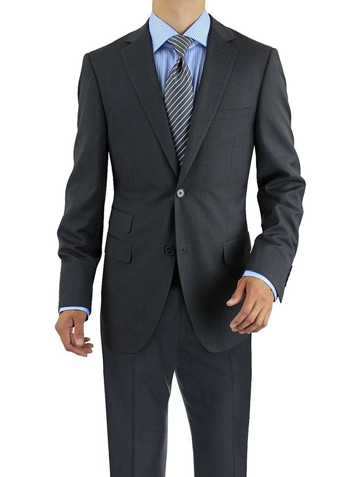 Salvatore Exte Mens 2 Button Two Piece Suit Single Vent Blazer Flat Front Foto 2 de 4