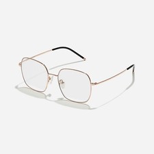 Carin Korea Brand New Jeans Rose Gold B-Titanium Square Eyeglasses Heather C1