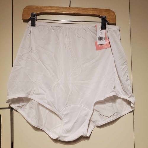 Size 12 (5XL) 100% ACETATE-CROTCH Panties Carole Briefs Vintage-New Blue White - Picture 1 of 9