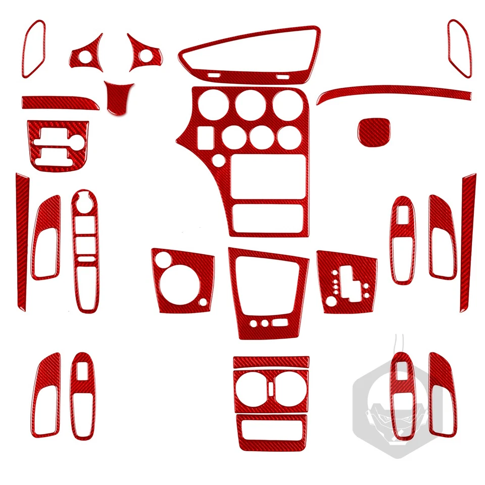 Kits completos de cubierta interior de fibra de carbono roja 32 piezas para Alfa Romeo 159 2004-11 Foto 4 de 4