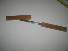 Vintage Warco Stainless Steel Floating Fish Knife w/ Wood Sheath Japan