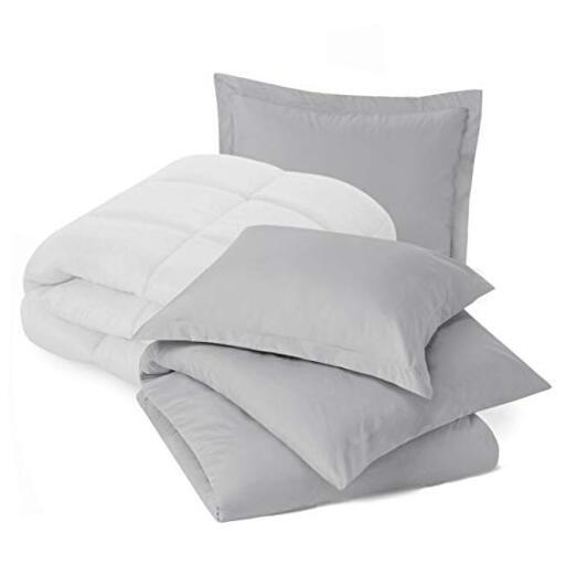 - Bedding Set with Comforter – Comforter Set for Bed; Duvet Queen Silver Gray