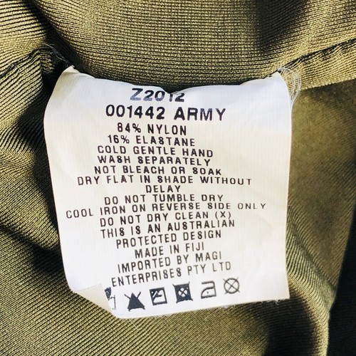 Kookai Dress Size 1 / AU 10 Oakley Bodycon Strapless Tie Belt Olive Green - Picture 9 of 13