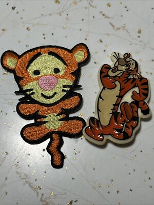 Official Disney Winnie the Pooh Tigger character Pin And Iron Sticker.