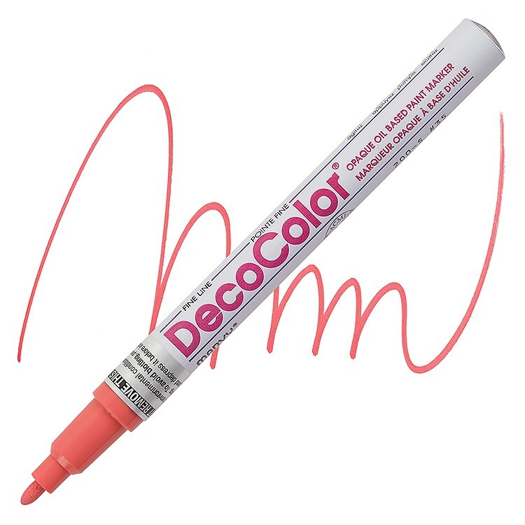 DecoColor, Paint Marker, Coral Pink, Fine Point, Light, Opaque, Permanent, Gloss
