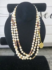 New Vintage F.W Lambert Necklace faux Pearl w/tag