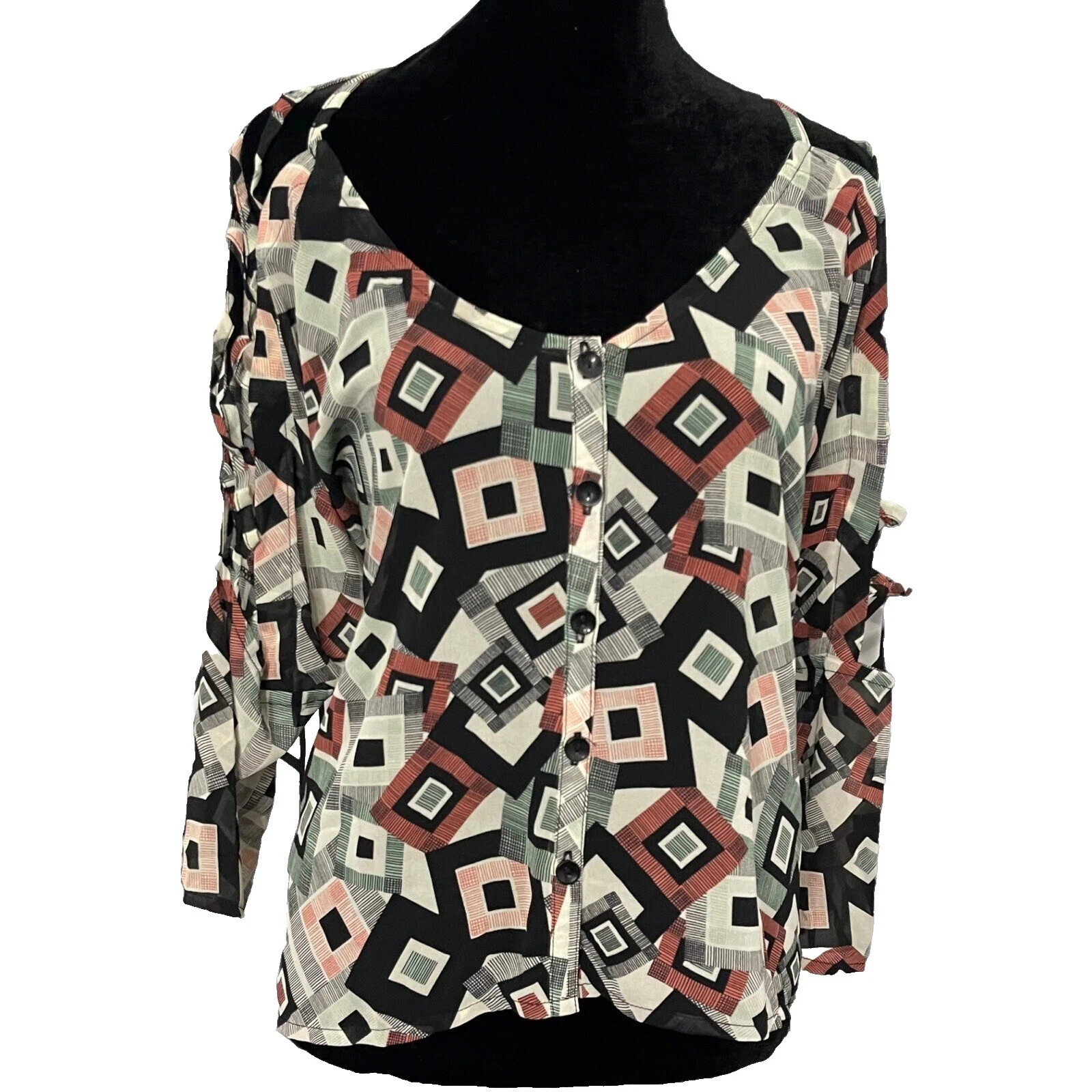 Топы женские ретро с геометрическим рисунком