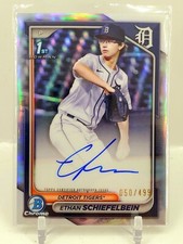 2024 Bowman Chrome 1st Ethan Schiefelbein Refractor Auto 50/499 Silver SP ROOKIE