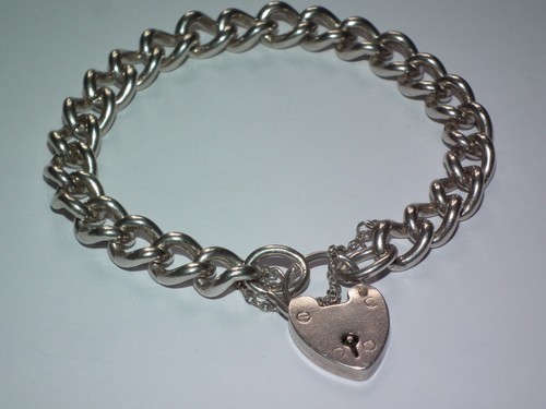 "Hervorragendes sehr klobiges Vintage massives Sterlingsilber 1960 Bordstein Link Armband 71⁄4""" - Bild 2 von 11