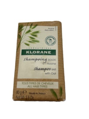 Klorane Ultra-Gentle Shampoo Bar w/ Oat Milk Paraben Free Vegan All Hair 2.8 oz