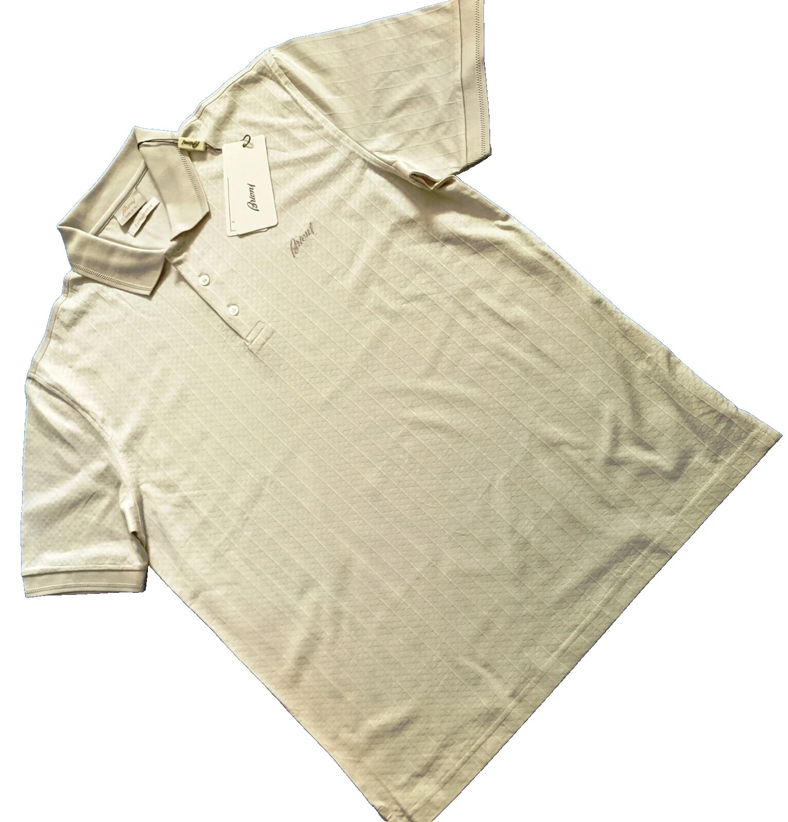 Brioni Short Sleeve White Shirts for Men