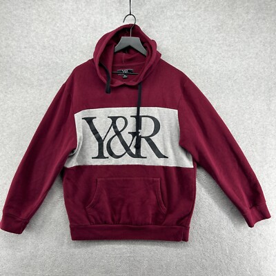 Young & Reckless Hoodie Adult Size XL Spell Out Long Sleeve Burgundy Hip Hop