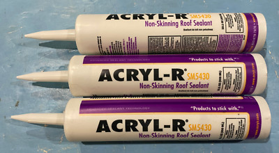 3 Pack - ACRYL-R SM5430 CAULK 10.1 OZ WHITE INDUSTRIAL NON-SKINNING ROOF SEALANT