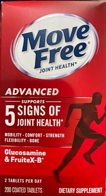Schiff Move Free advanced Glucosamine  & FruiteX-B 200 tablets Exp 8/2028