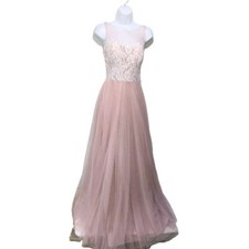 Watter & Watters Tulle Gown Womens 10 Pink Maxi Formal Dress Whimsical #1111