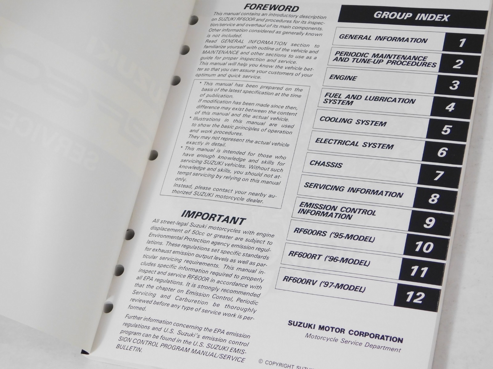 Suzuki Rf600r Factory Service Manual Repair Book OEM 99500-35034-03e | eBay