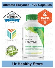 Youngevity Ultimate Enzymes 120 Capsules (4 PACK) | Digestion & Nutrient Support