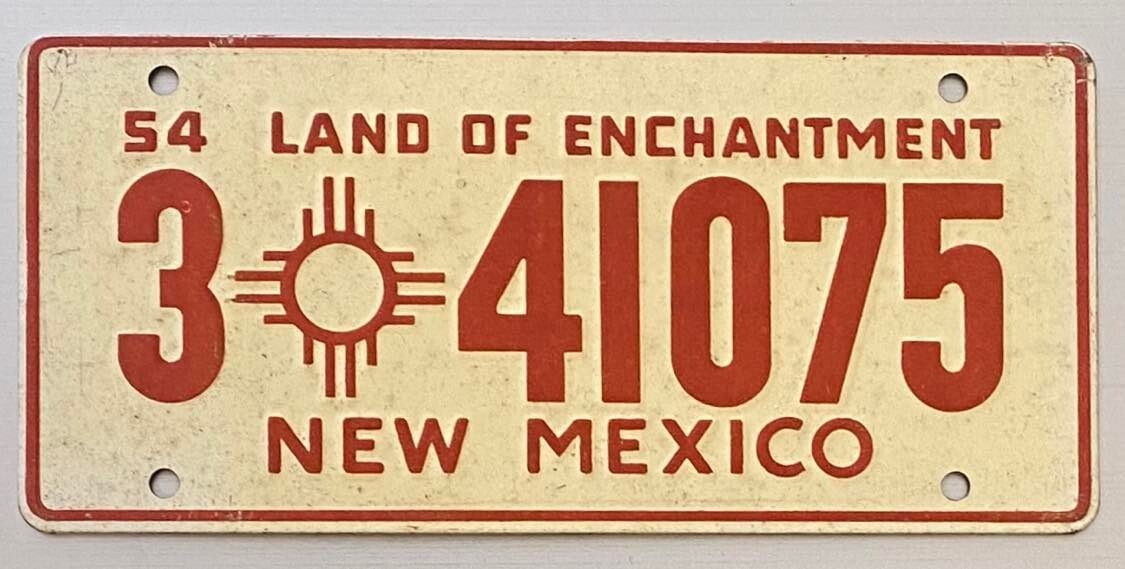 New Mexico 1954 WHEATIES CEREAL BICYCLE License Plate # 3-41075 | eBay