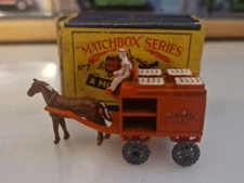 MATCHBOX LESNEY VINTAGE 7a MILK FLOAT, ORANGE, MW, VGC, POOR ORIGINAL BOX 