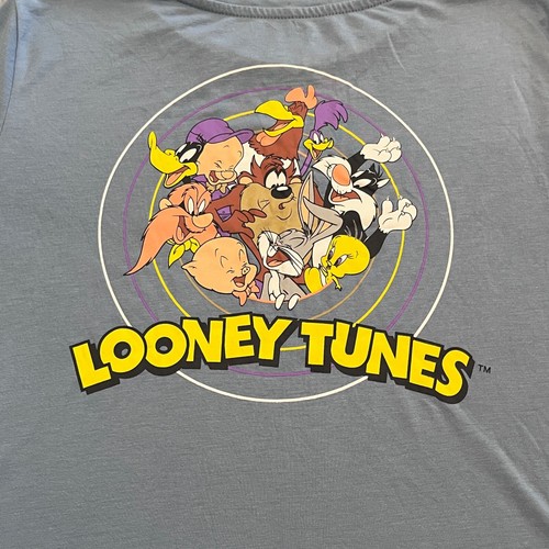 Looney Tunes T-Shirt Womens Large Blue Short Sleeve Tweety Bird Cartoon New - Picture 9 of 10