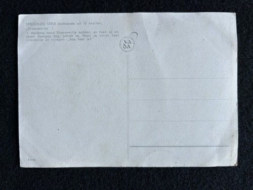 Cuento de hadas Blancanieves y los siete enanitos serie Sprookjes postal de colección - Imagen 2 de 2