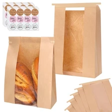 Moretoes 120 Pack Large Brown Paper Sourdough Bread Bags for Homemade Bread, ...