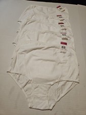 NOS 5 Vtg Vanity Fair 15318 Cotton Briefs White Size 7 Large Granny Panties