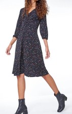 EX ROMAN LADIES BUBBLE PRINT BUTTON THROUGH MIDI DRESS SIZE 12 (REF 123) SALE