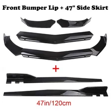 For Toyota Front Bumper Lip Splitter Spoiler Body Kit + Side Skirts Rocker Panel